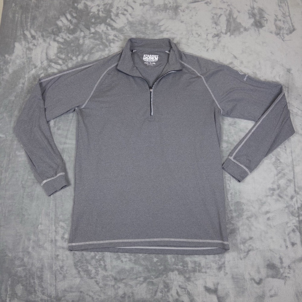 Straight Down Golf 1/4 Zip Pullover Mens M Gray Performance Dutcher Crossing